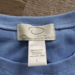 OSCAR DE LA RENTA LARGE FLEECE WOMEN'S TOP BLUE